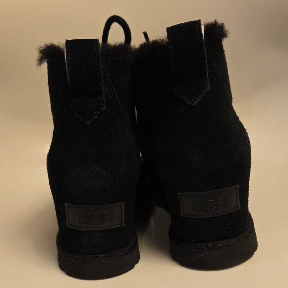 UGG Women's Classic Femme Lace Booties Black - Picture 2 of 12